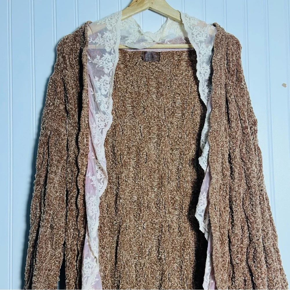 POL Tan Brown Open Cardigan Sweater Size Medium - Picture 3 of 12